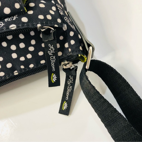 Lily Bloom Black & Cream Dot Crossbody Bag. New, Never Used. Cute Lime Interior. - Picture 6 of 14